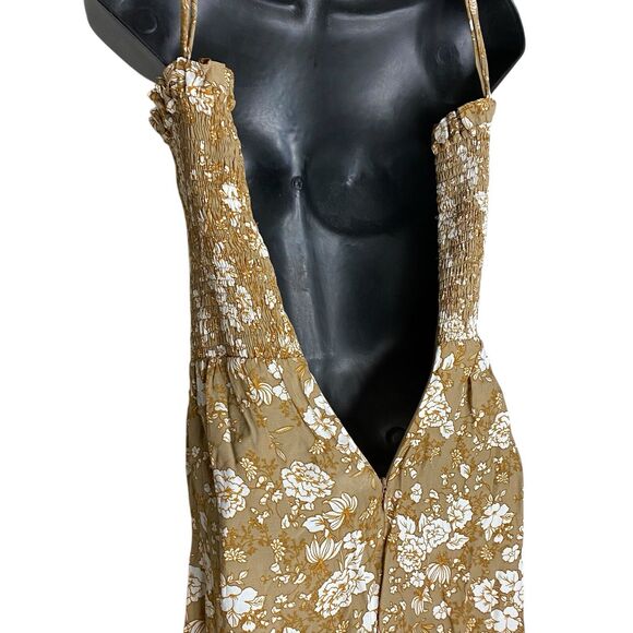 Faithfull the Brand Mini Dress Womens S 4 Floral Strappy Smocked Cottage Boho - Picture 13 of 16